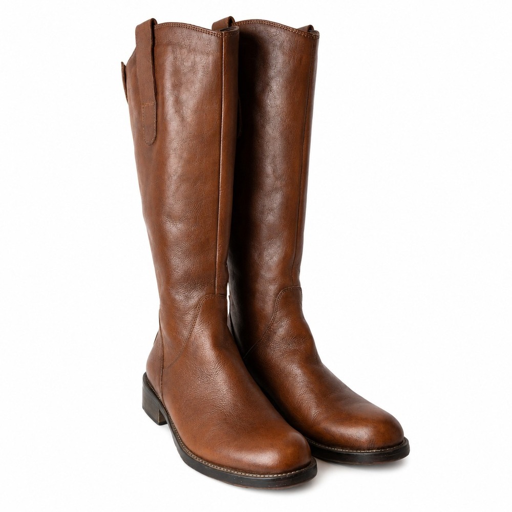 MIZ MOOZ "Kent" Knee High Riding Boots Sz 6.5 Brown Leather Western Cowgirl GUC